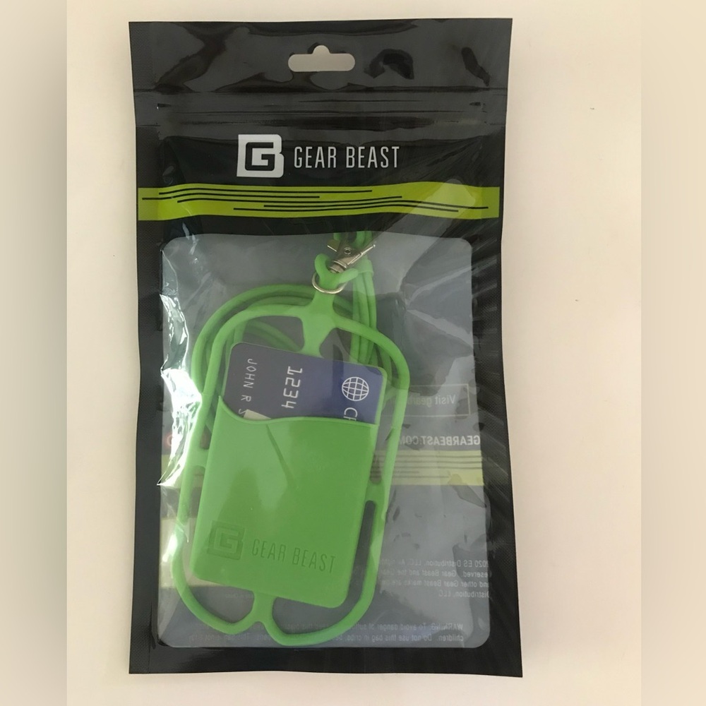 Gear Beast Neon Green Phone & ID/Card Holder Lanyard.